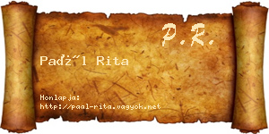 Paál Rita névjegykártya